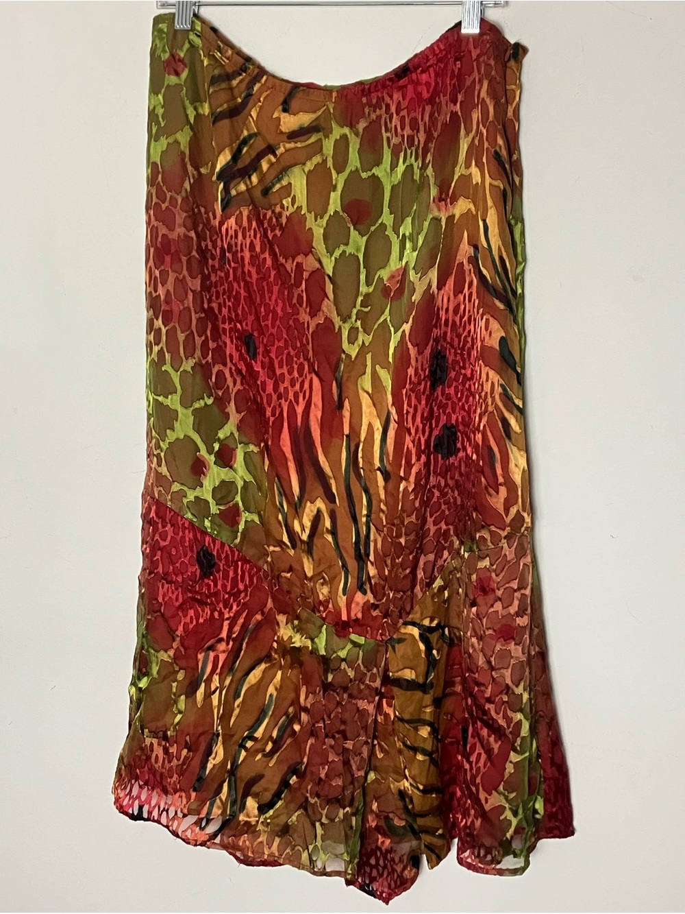 Vintage Mirasol Silk and Velvet Burnoit Midi Skirt Size Large